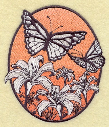 Spring Butterfly Oval Embroidered Canvas Messenger Bag