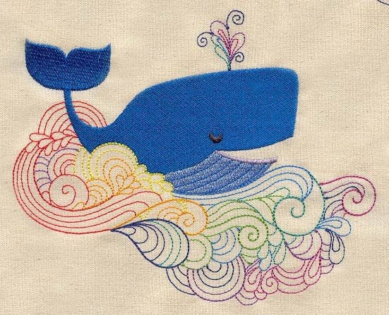 Nautical Bag, Whale Messenger Bag, Sea Bag, All's Whale Embroidered Canvas Messenger Bag