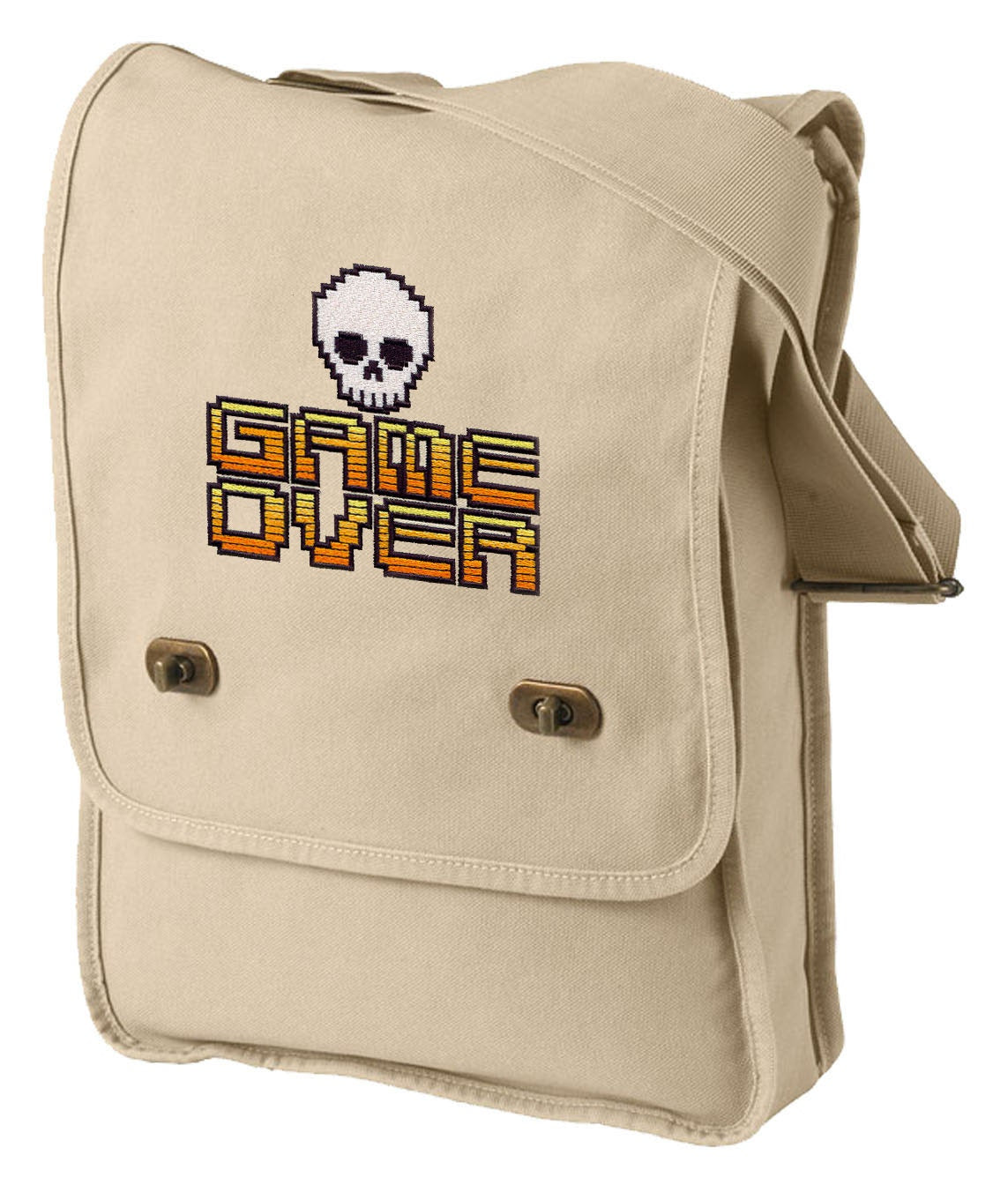 Game Over Embroidered Canvas Field Bag