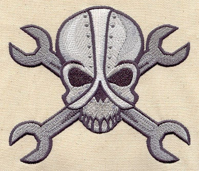 Get in Gear Skull Embroidered Canvas Messenger Bag