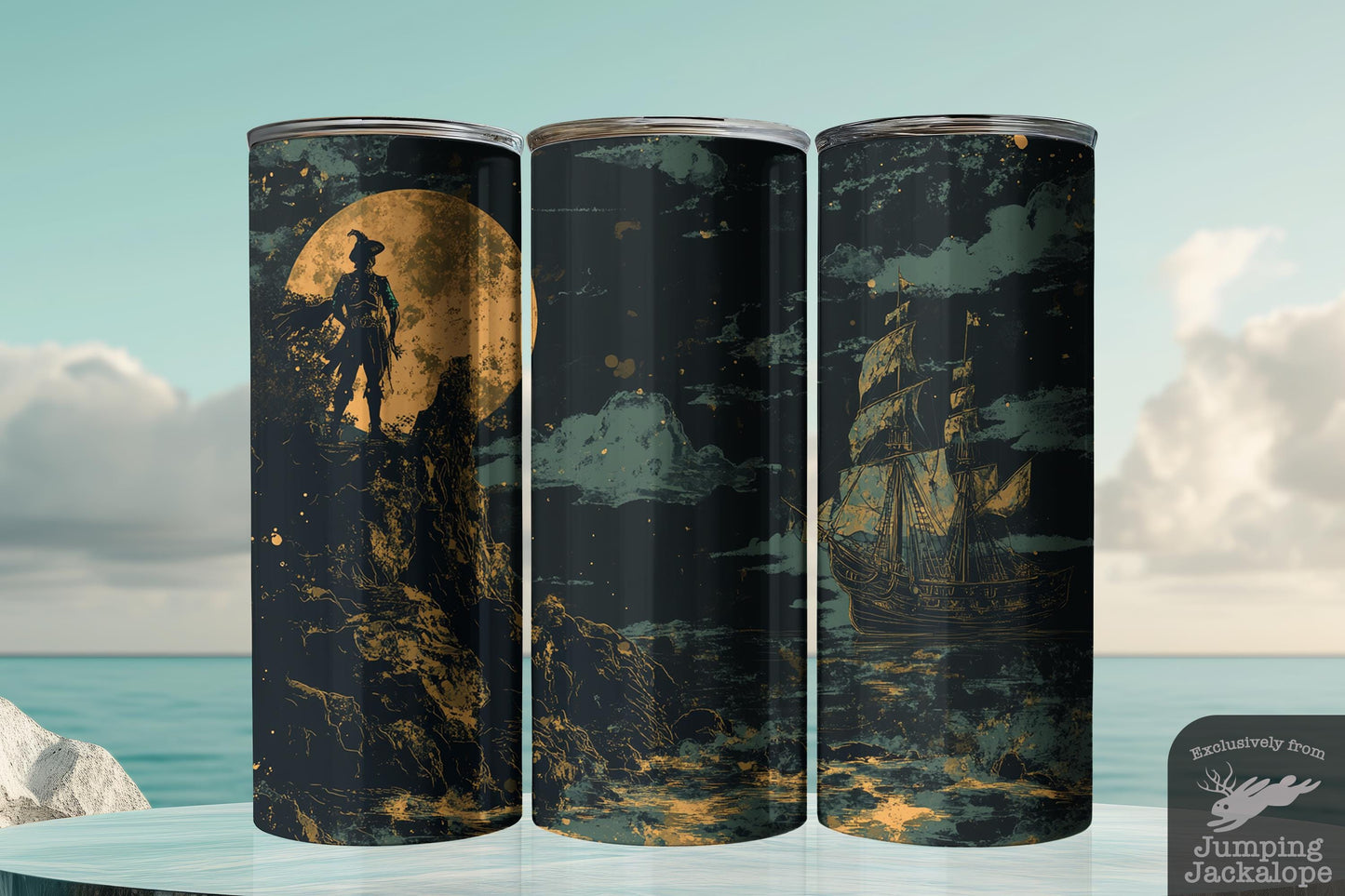Gothic Peter Pan Tumbler – 20oz Sublimated Fairytale Scene | Vintage Moonlit Fantasy Drinkware