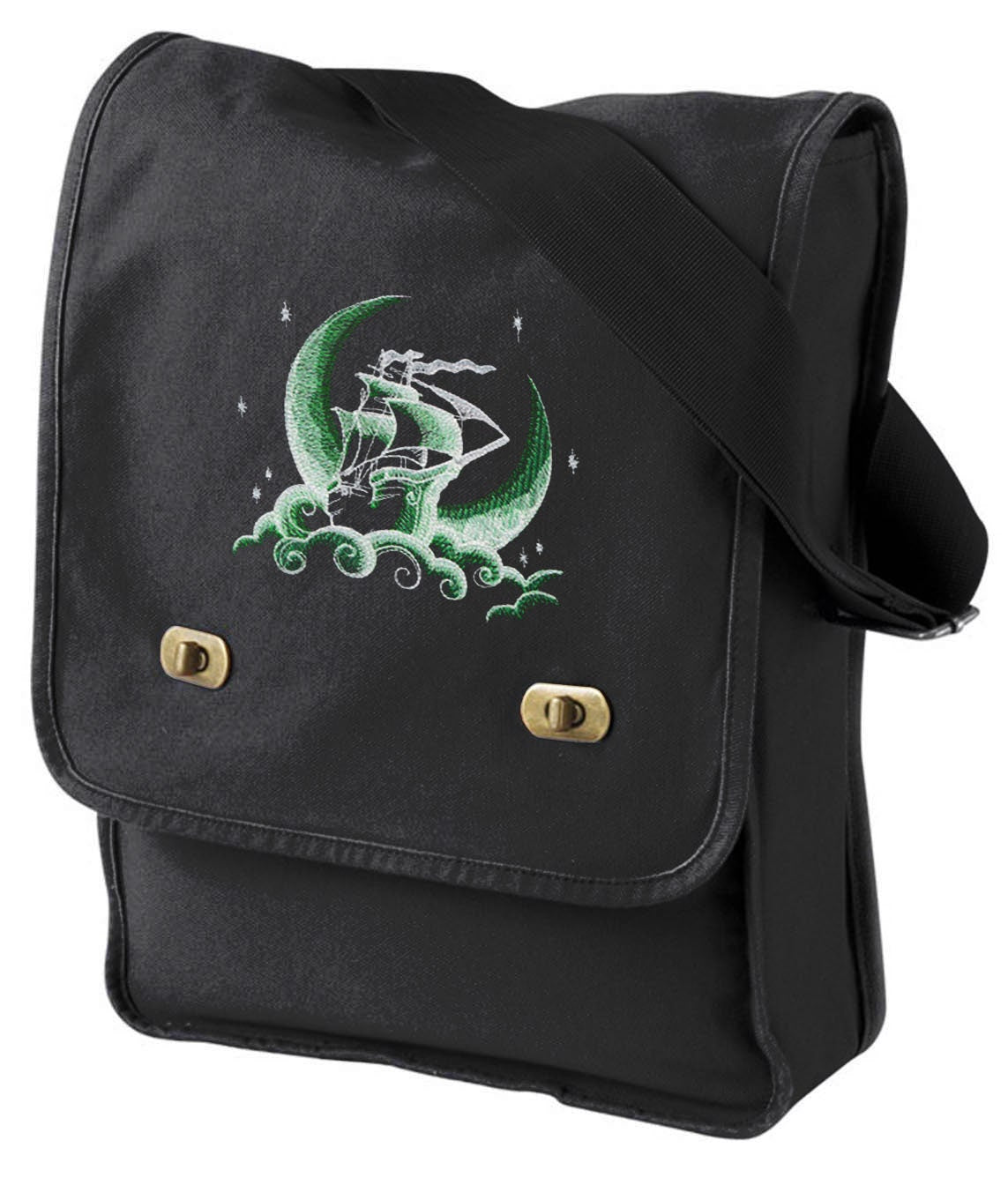 Dreamscape Glow - Dream Ship Embroidered Canvas Field Bag