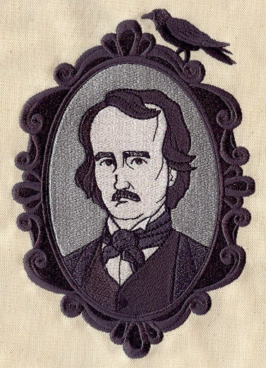 Poe Cameo Embroidered Canvas Messenger Bag