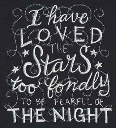 I Have Loved the Stars Embroidered Canvas Cotton Messenger Bag Style 1
