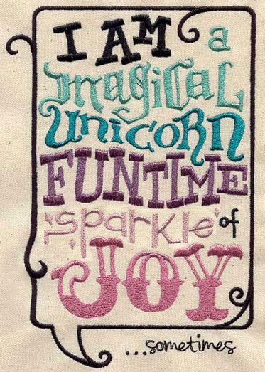Sparkle of Joy Embroidered Canvas Messenger Bag