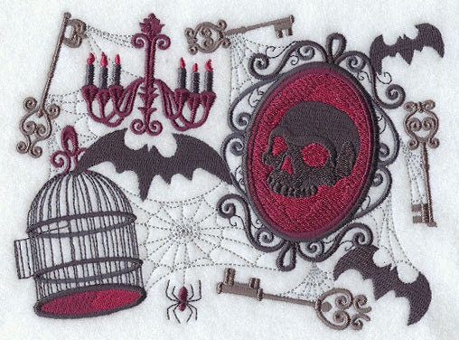 Gothic Collage Embroidered Canvas Field Bag