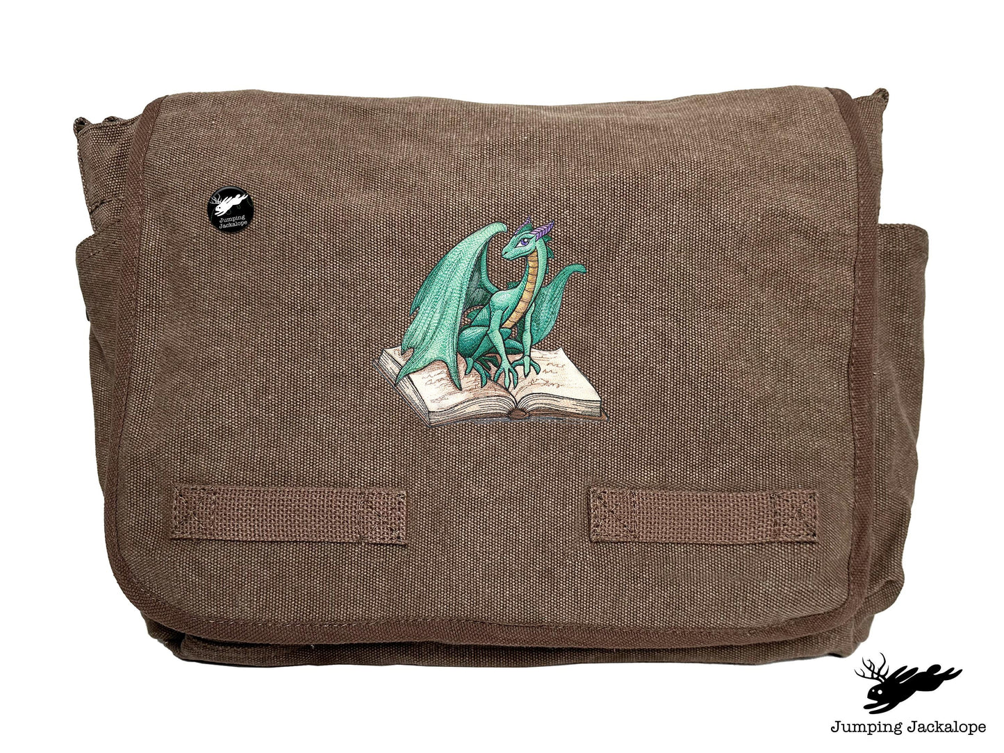 Novel Fantasy Dragon Embroidered Classic Canvas Messenger Bag
