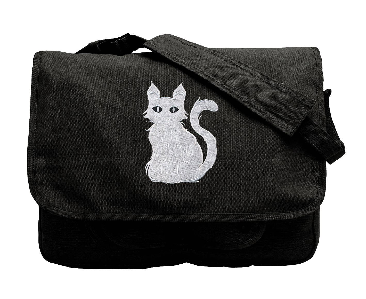 Cheshire Surprise Embroidered Canvas Messenger Bag, We're All Mad Here Messenger Bag, Alice in Wonderland Bag