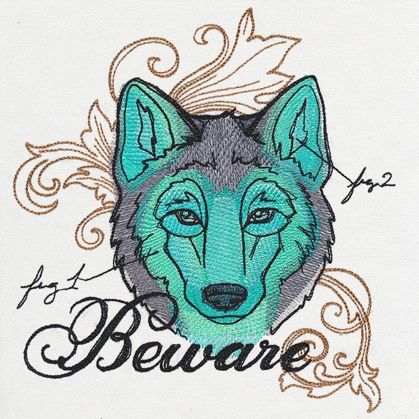 The Laboratory - Wolf Embroidered Canvas Tech, Tablet, iPad, Kindle, Fire, Camera Bag