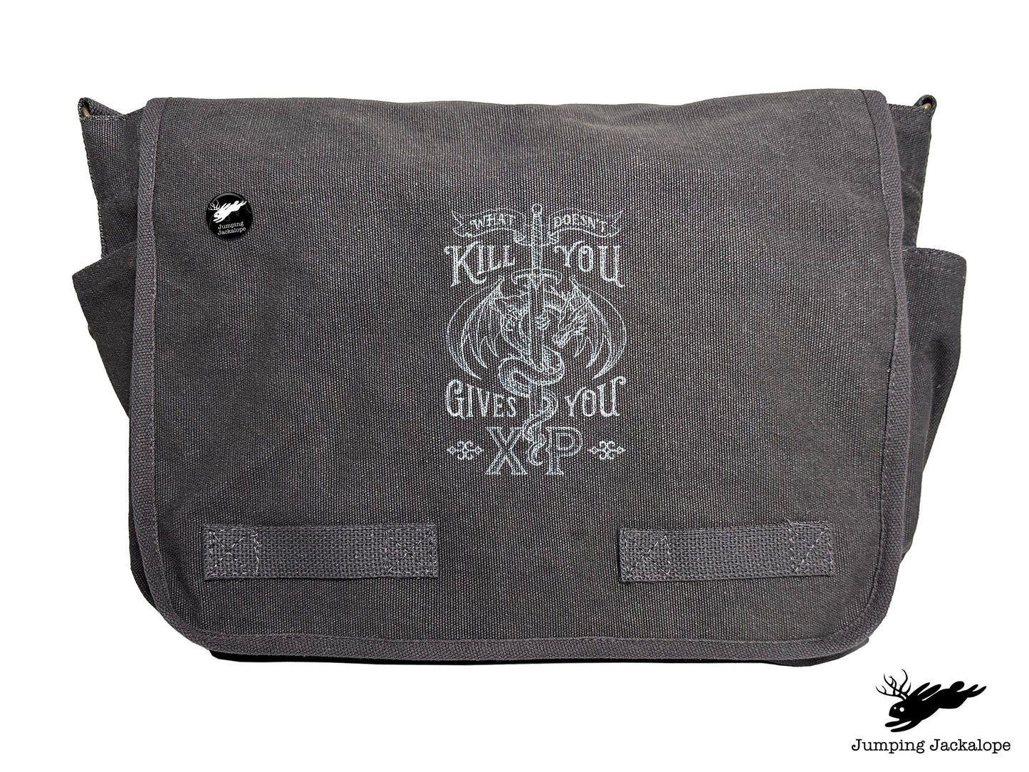 What Doesn't Kill You Gives You XP Embroidered Classic Canvas Messenger Bag