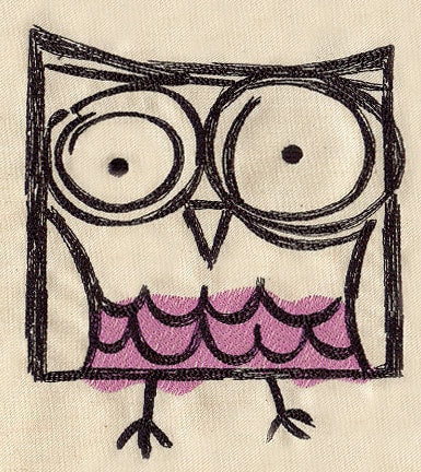 Square Owl Canvas Embroidered Field Bag