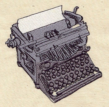 Just My Type Bag, Typewriter Design Bag Embroidered Canvas Messenger Bag, Typewriter Bag, Author Bag, Writer Bag, Writer Messenger