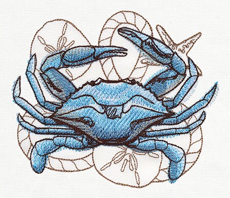 Nauticus Crab Embroidered Canvas Field Bag