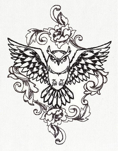 Toile Noir - Owl Embroidered Canvas Messenger Bag