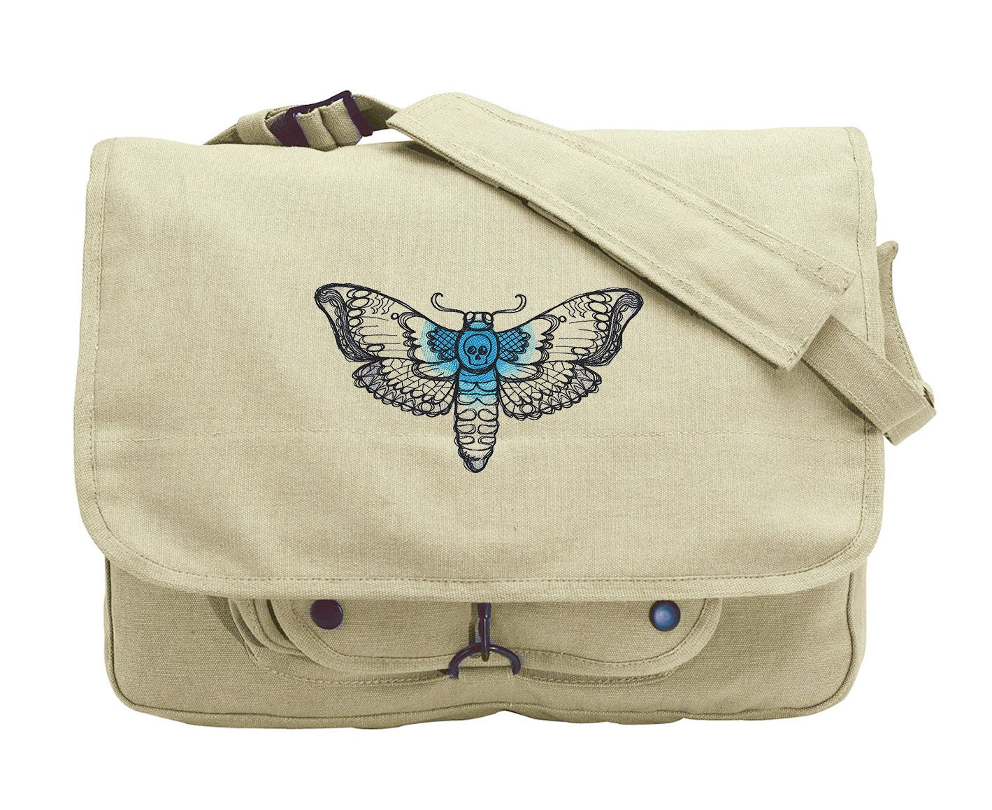 Phantasm - Death's Hand Hawk Moth Embroidered Canvas Messenger Bag
