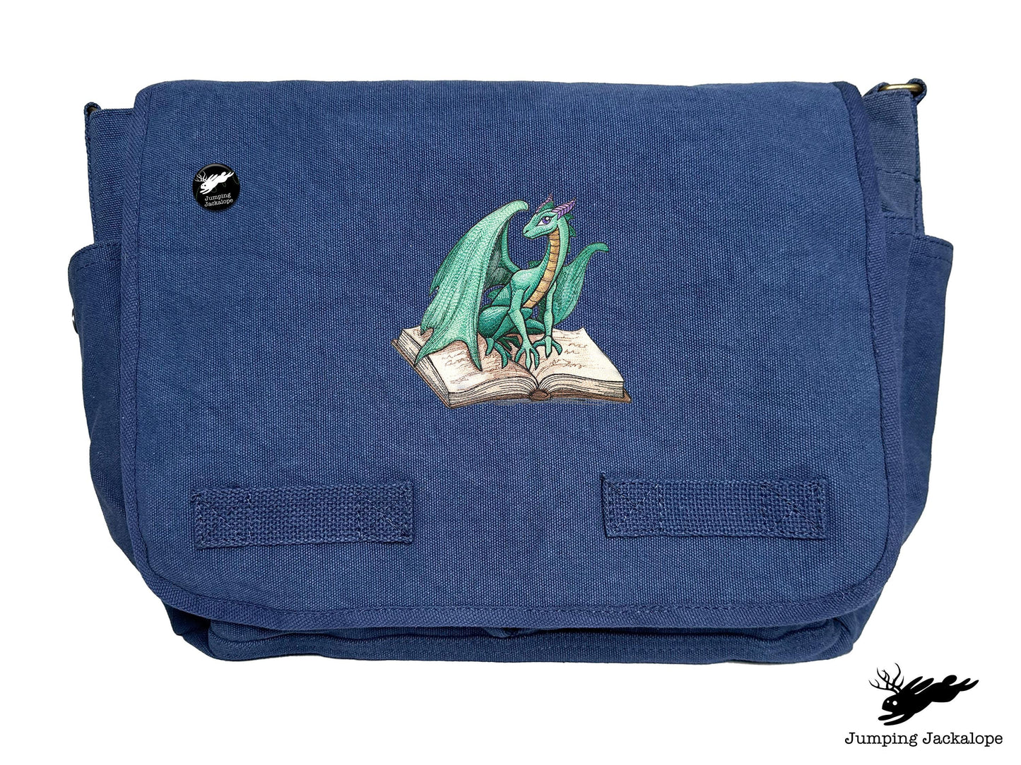 Novel Fantasy Dragon Embroidered Classic Canvas Messenger Bag