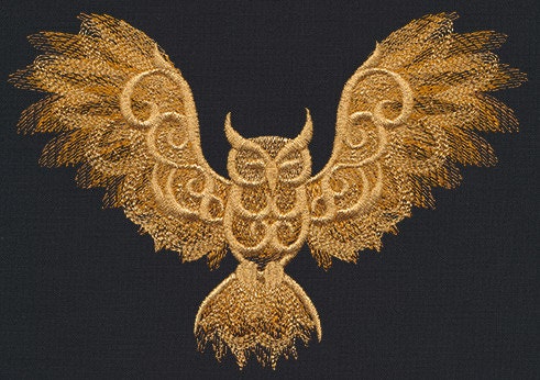 Nocturnal Owl Embroidered Canvas Messenger Bag