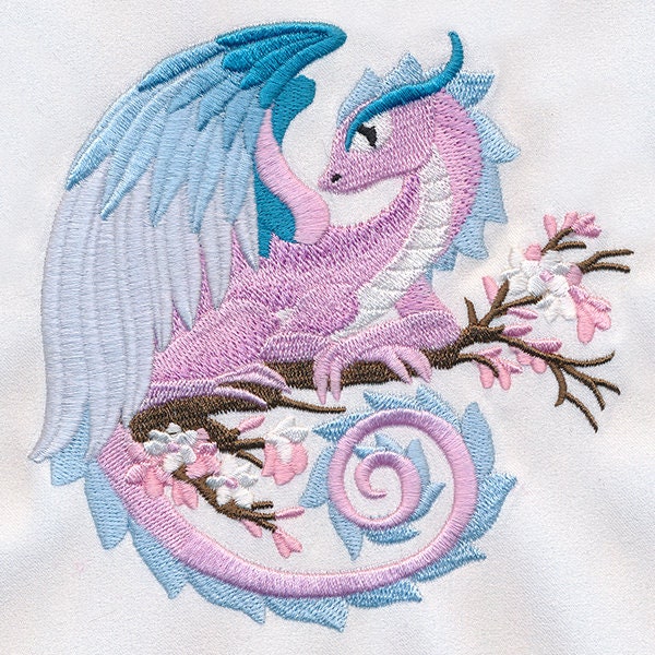 Spring Dragon Embroidered Canvas Messenger Bag