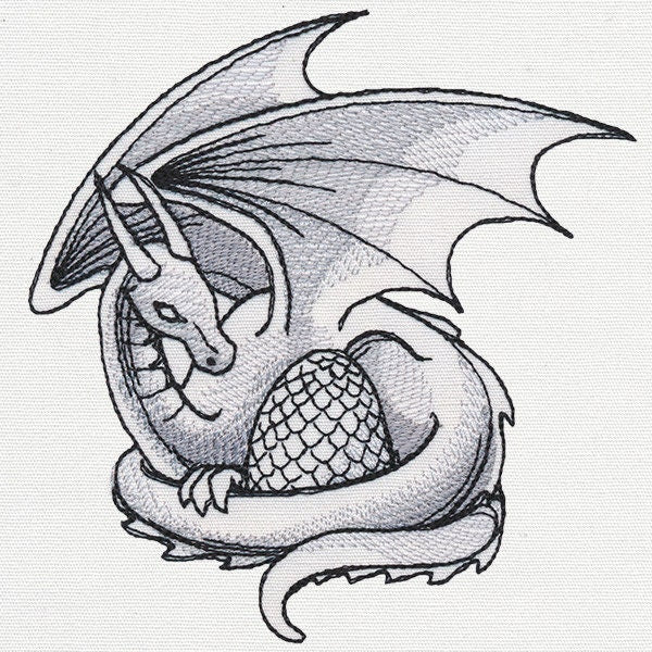 Mother Dragon Embroidered Canvas Messenger Bag