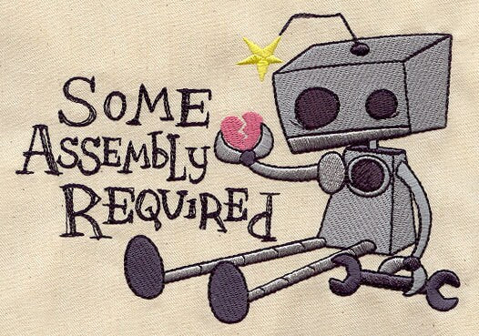Some Assembly Required Embroidered Canvas Field Bag