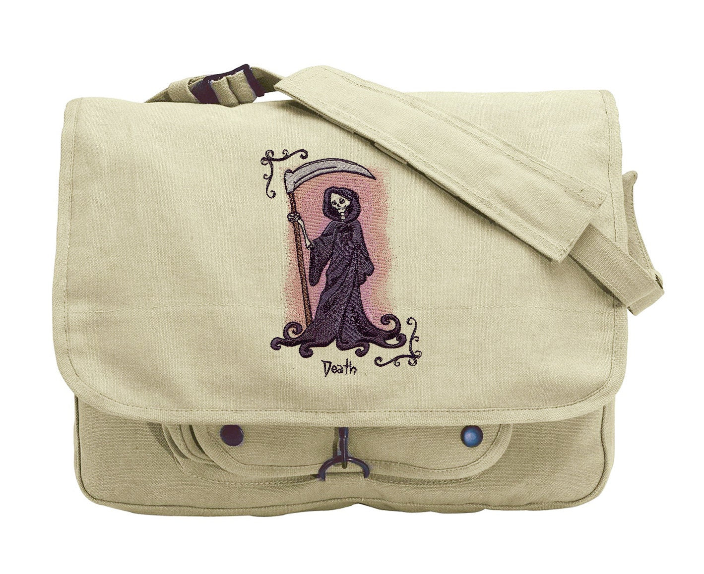 Tarot - Death Embroidered Canvas Messenger Bag