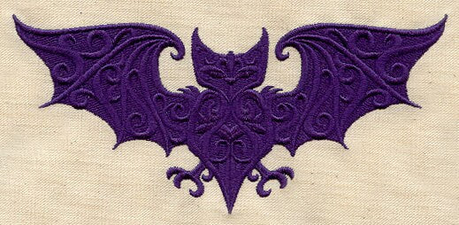 Baroque Bat Embroidered Canvas Field Bag