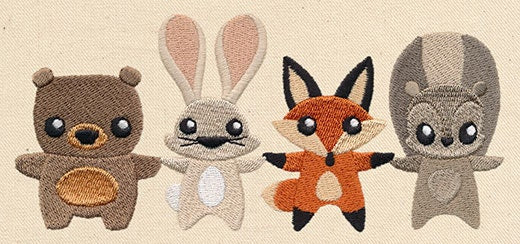Woodland Friends Embroidered Canvas Messenger Bag