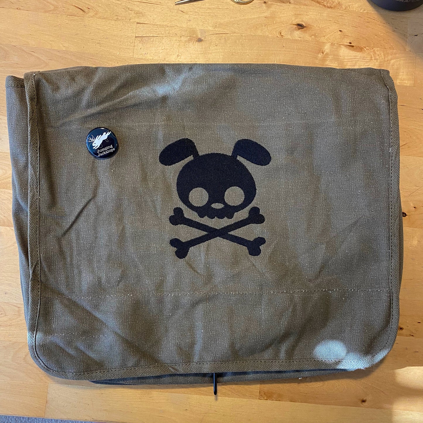 Punk Pup Embroidered Canvas Messenger Bag