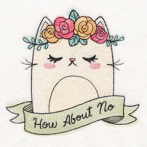 How About No, Cat Bag, Cat Embroidered Canvas Tech, Tablet, iPad, Kindle, Fire, Camera Bag