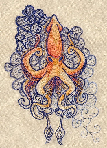 Urban Squid Tattoo Canvas Embroidered Field Bag