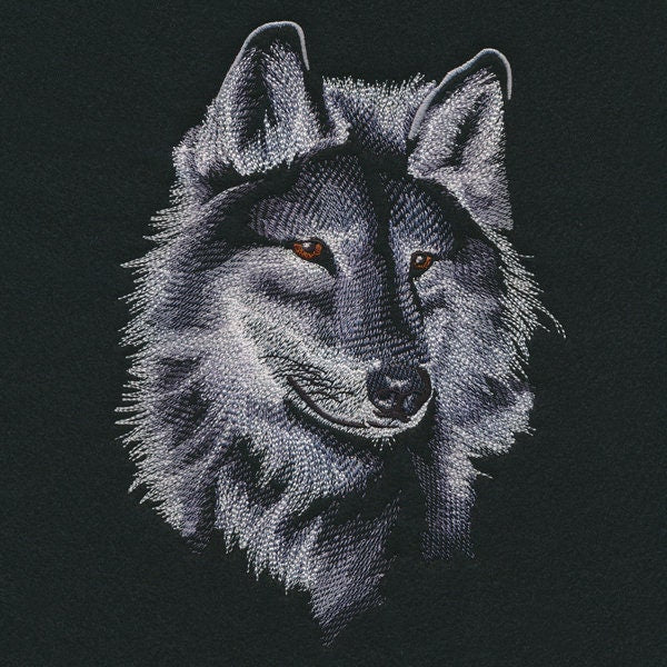 Majestic Wolf Embroidered Canvas Messenger Bag