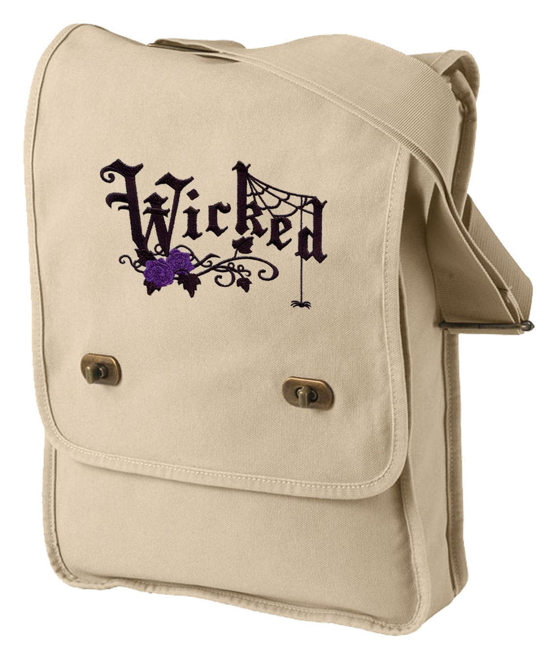 Wicked Embroidered Canvas Field Bag