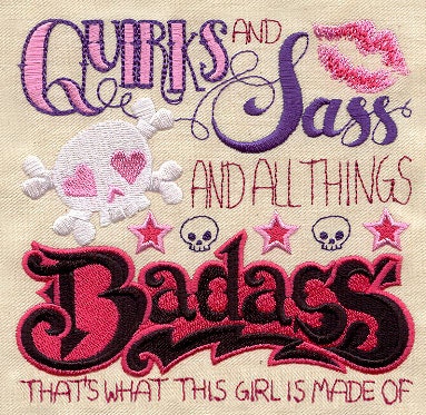 Quirks and Sass and All Things Badass Embroidered Canvas Messenger Bag