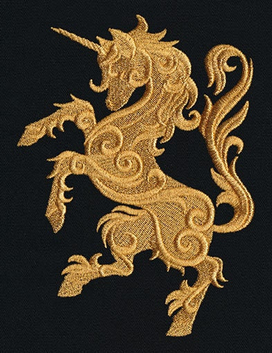 Unicorn Embroidered Canvas Field Bag, Gilded Heraldry - Unicorn Embroidered Canvas Field Bag