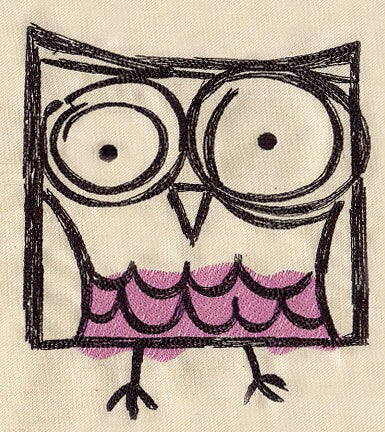 Square Owl Embroidered Canvas Messenger Bag