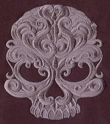 Baroque Punk Skull Embroidered Canvas Field Bag