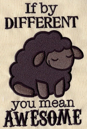 Awesome Black Sheep Embroidered Canvas Messenger Bag