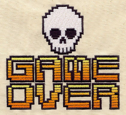 Game Over Embroidered Canvas Messenger Bag