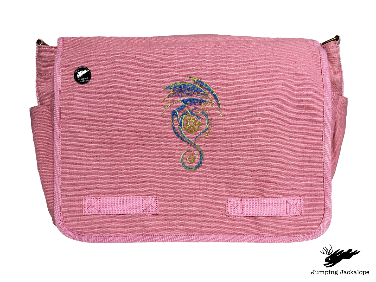 From the Sun to the Moon Celestial Dragon Embroidered Classic Canvas Messenger Bag