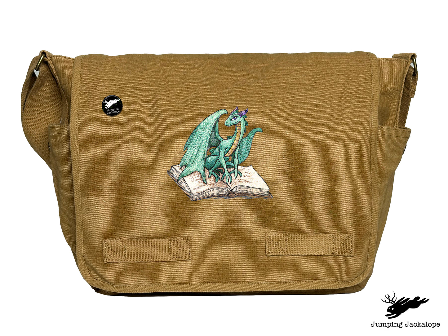 Novel Fantasy Dragon Embroidered Classic Canvas Messenger Bag