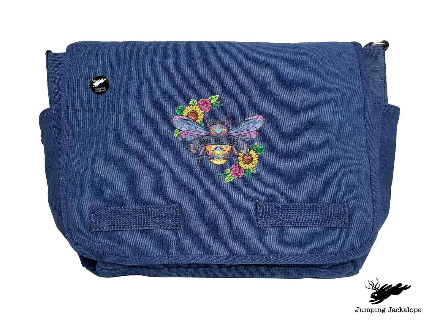Save the Bees Embroidered Messenger Bag