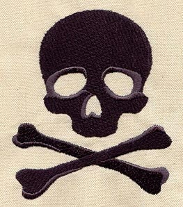 Skull and Crossbones Embroidered Canvas Field Bag