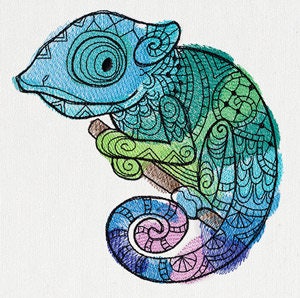 Karma Chameleon Embroidered Canvas Field Bag