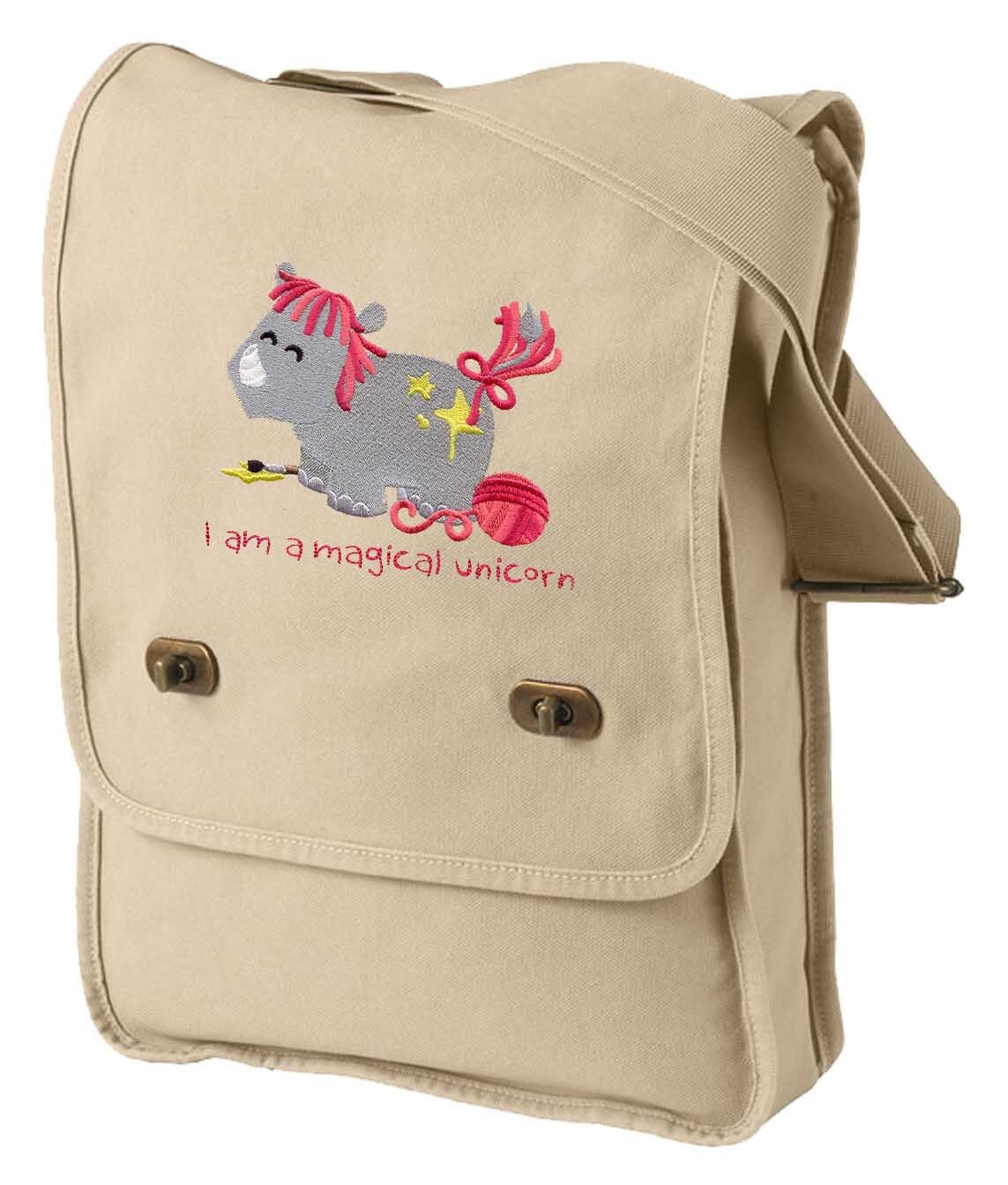 Magical Unicorn Embroidered Field Bag