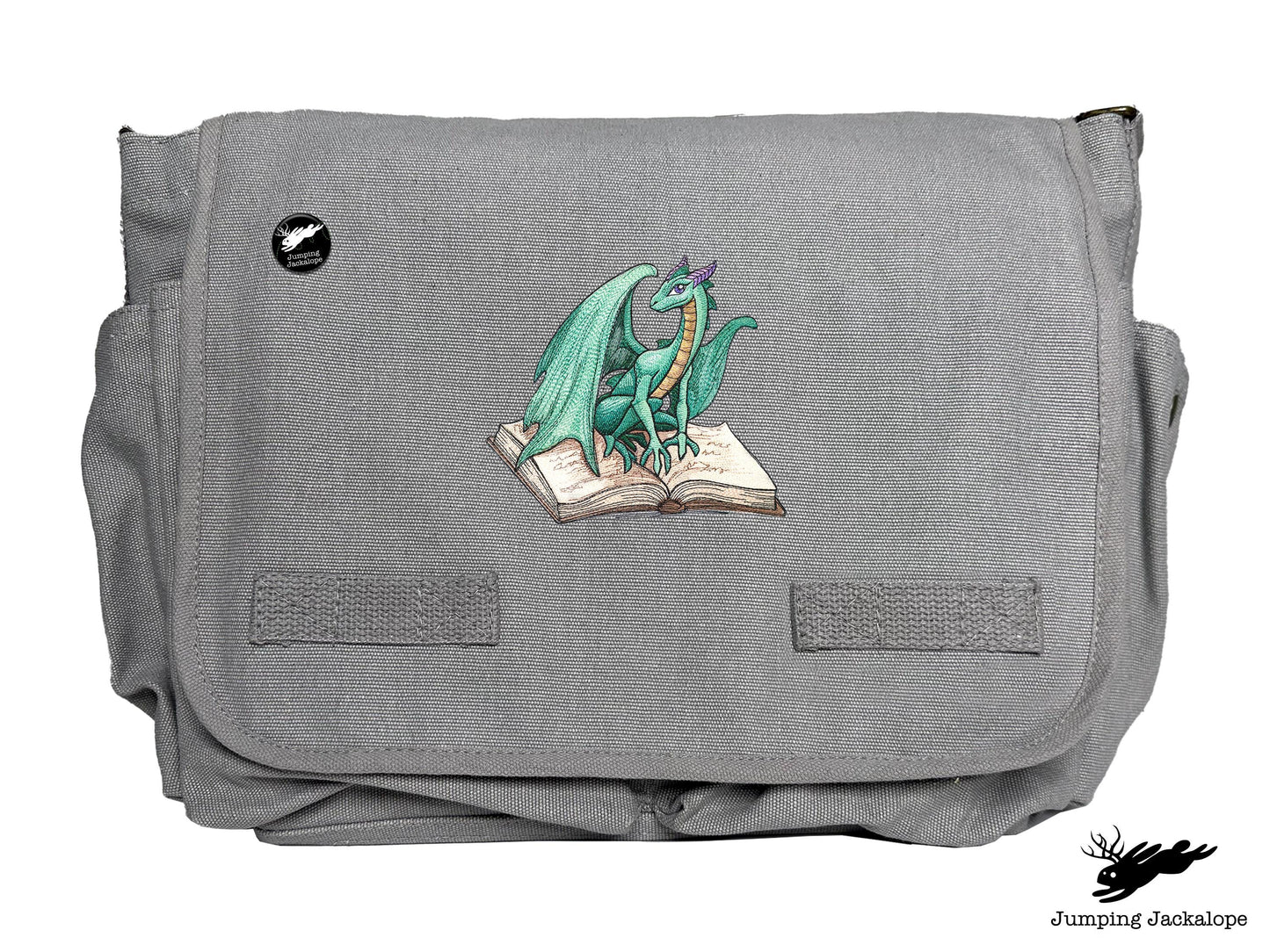 Novel Fantasy Dragon Embroidered Classic Canvas Messenger Bag