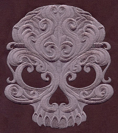 Baroque Punk Skull Embroidered Canvas Messenger Bag