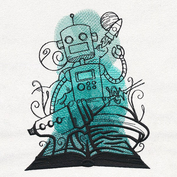 Literary Magic - Science Fiction Embroidered Canvas Field Bag
