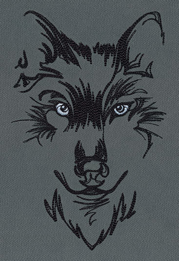 Watching Wolf Embroidered Canvas Messenger Bag