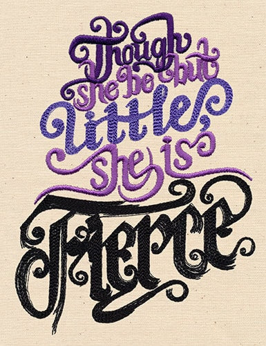 Though She Be But Little Embroidered Canvas Field Bag