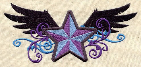 Rock Star With Wings Embroidered Canvas Field Bag